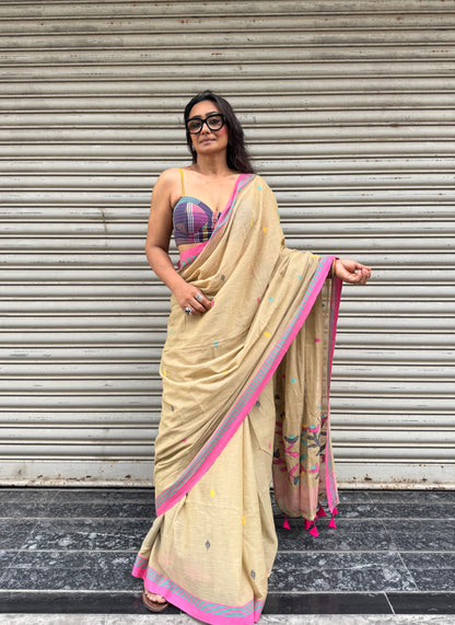 Meadow Jamdani Cotton Saree