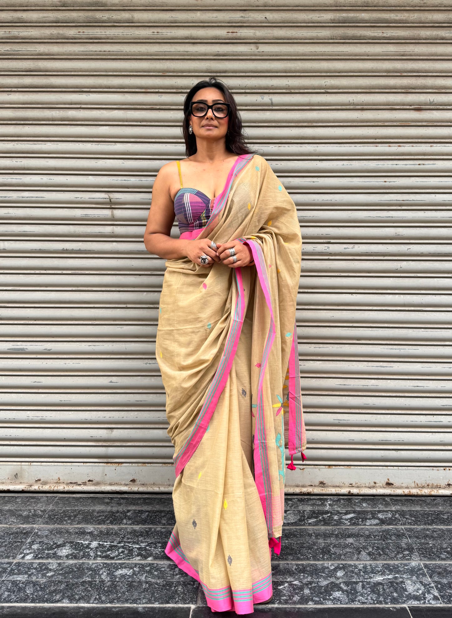 Meadow Jamdani Cotton Saree