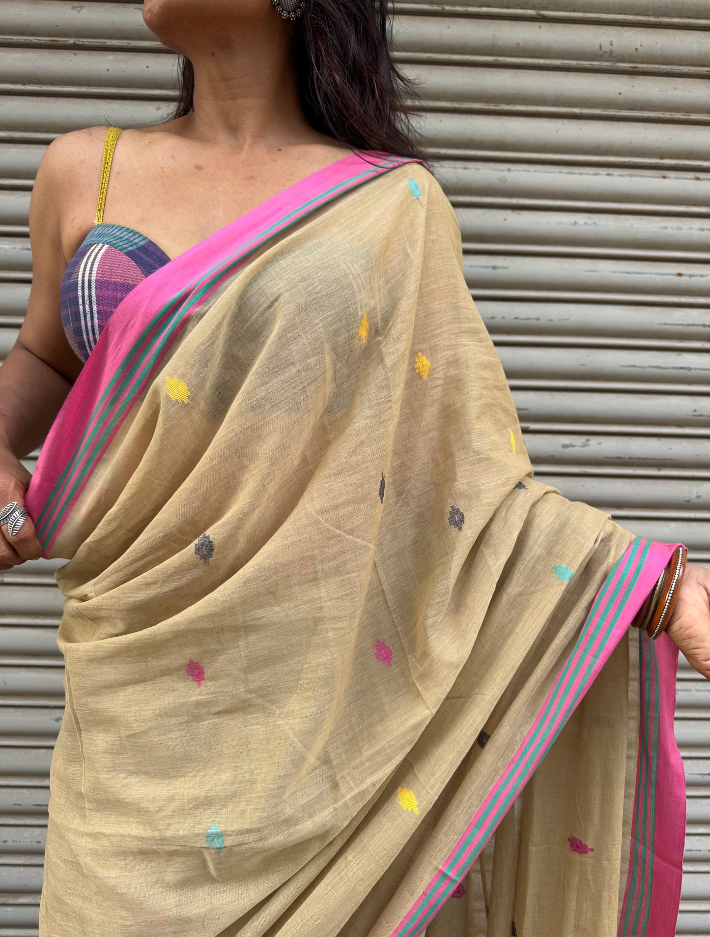 Meadow Jamdani Cotton Saree
