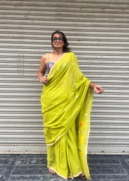 Willow Jamdani Cotton Saree