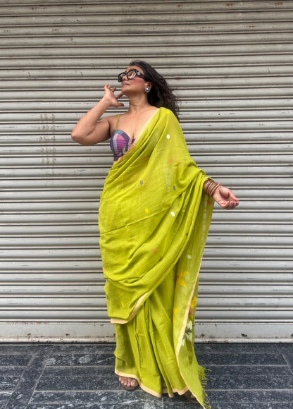 Willow Jamdani Cotton Saree