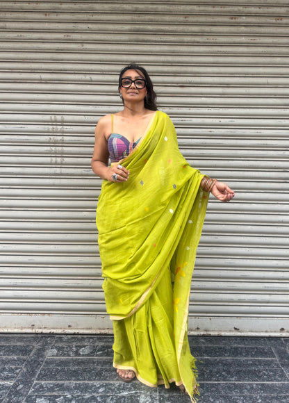 Willow Jamdani Cotton Saree