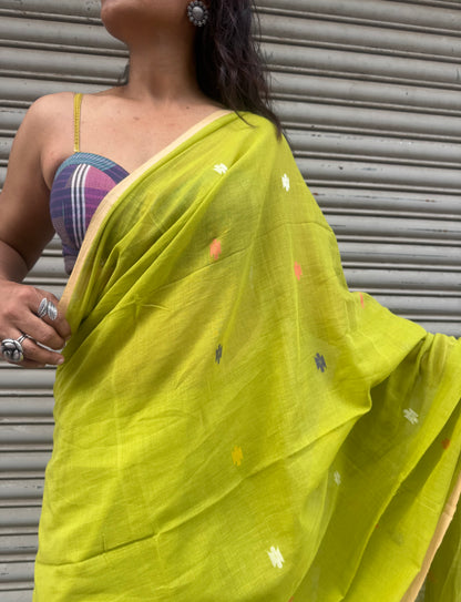 Willow Jamdani Cotton Saree
