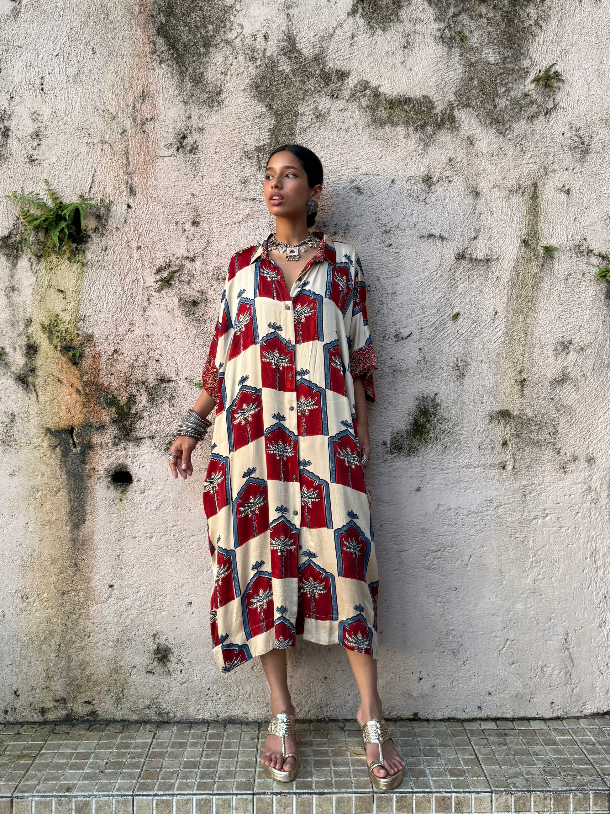 modal silk kaftan dress Moss Modal Silk Kaftan dress DIPANNIKI