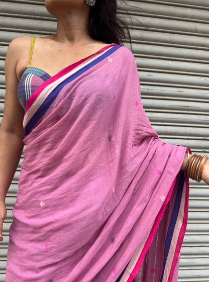 Pink Haze Jamdani Cotton Saree