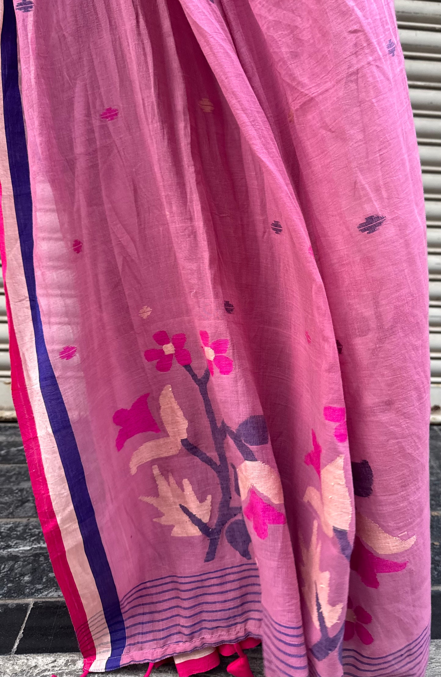 Pink Haze Jamdani Cotton Saree