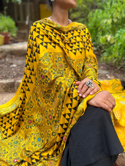 Yellow modal silk dupatta