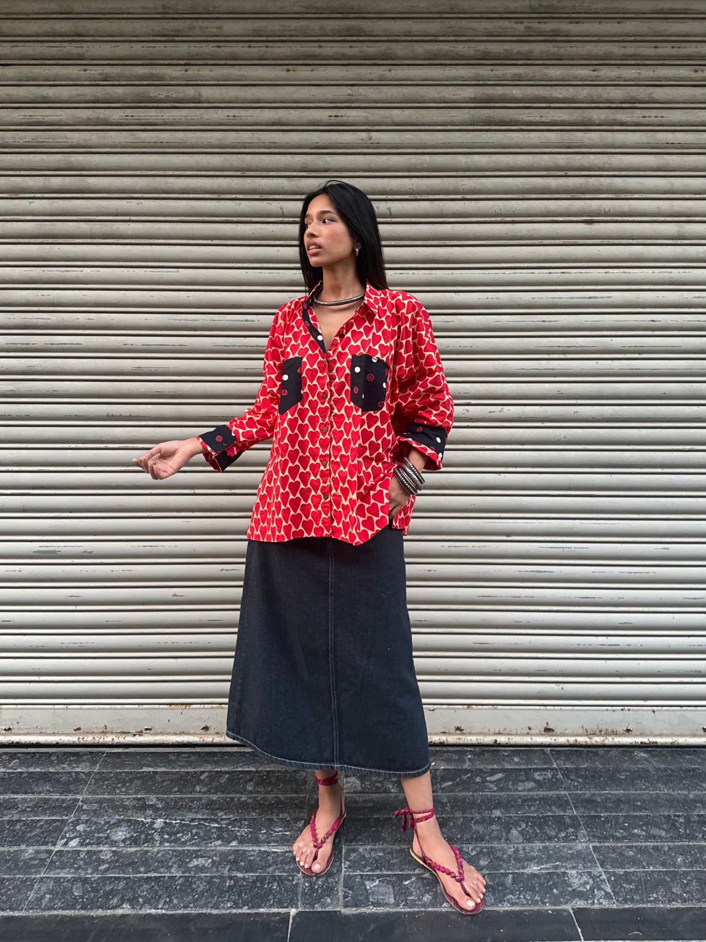 Citrus Heart Cotton Shirt