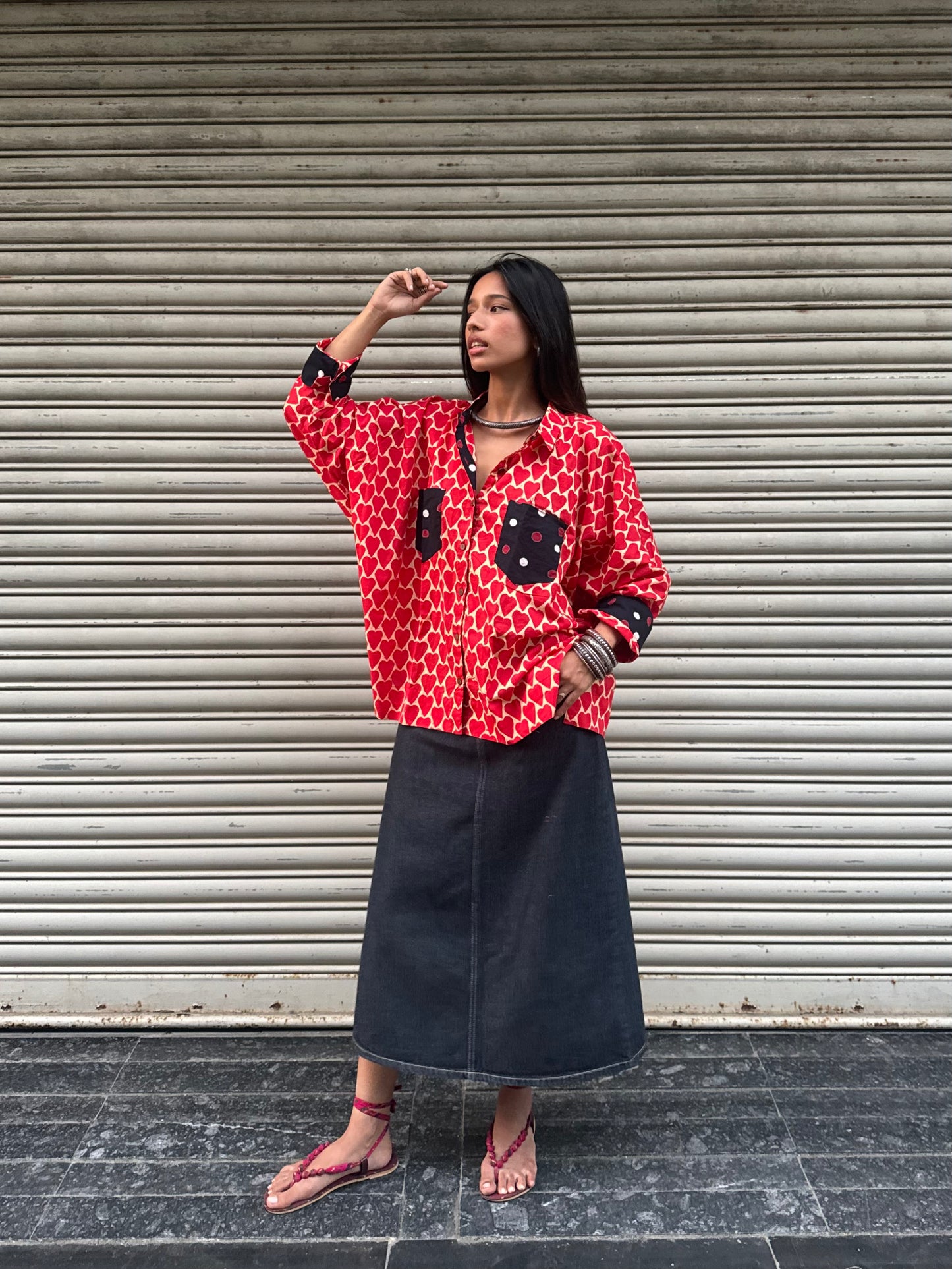 Citrus Heart Cotton Shirt