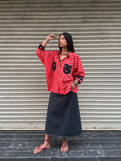 Citrus Heart Cotton Shirt