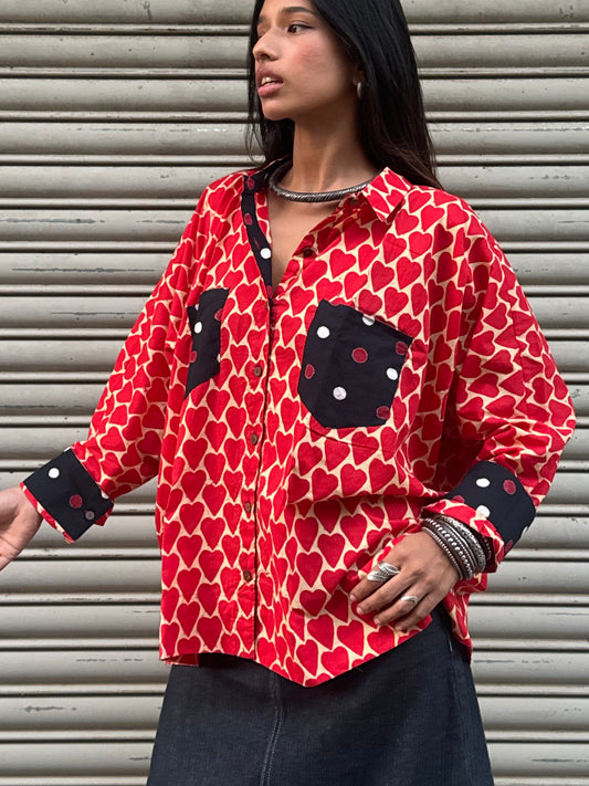 Citrus Heart Cotton Shirt