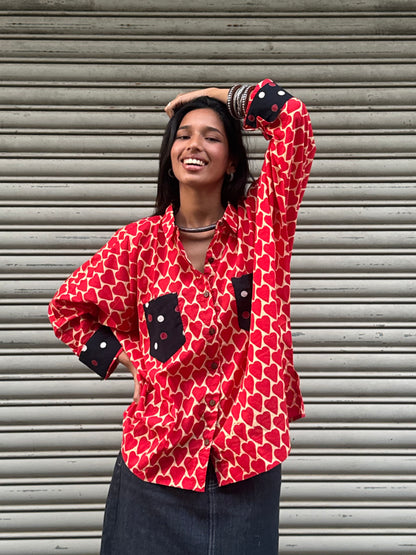 Citrus Heart Cotton Shirt