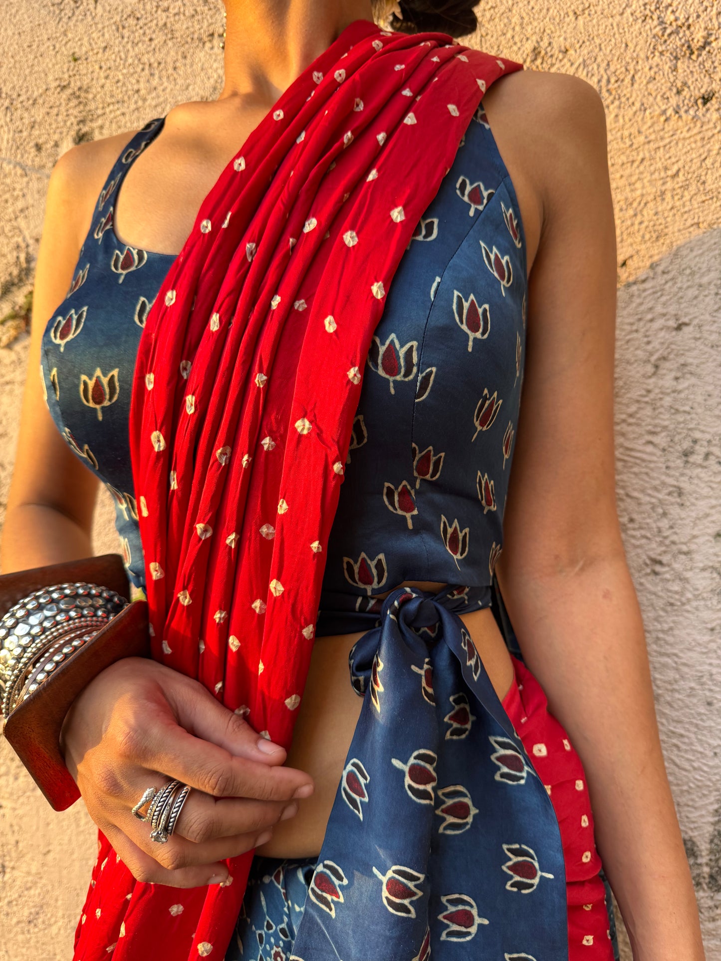Kesar Bandhani Modal Silk Saree