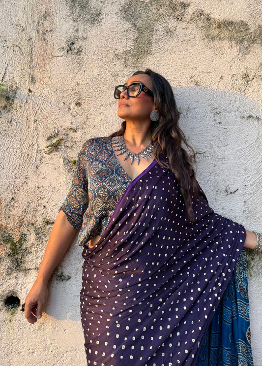 Noor Bandhani Modal Silk Saree