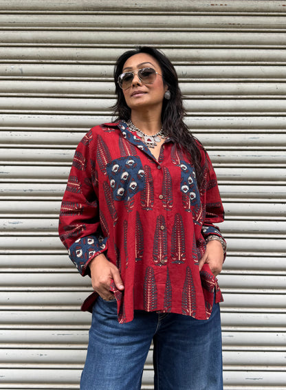 Maati Ajrakh Cotton Shirt