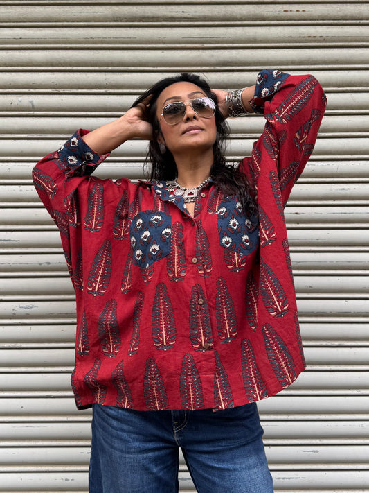 Maati Ajrakh Cotton Shirt