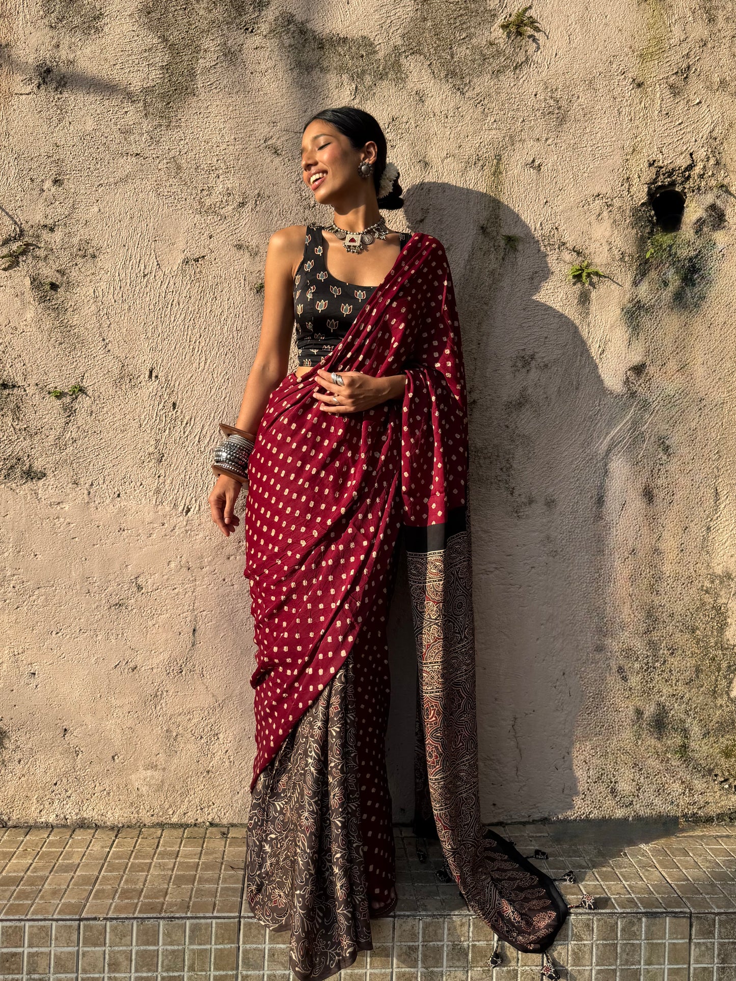 Nargis Bandhani Modal Silk Saree