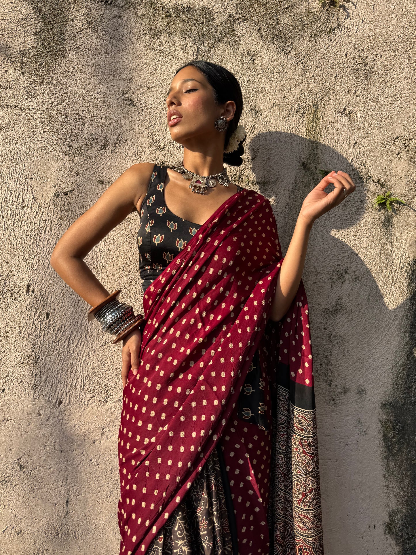 Nargis Bandhani Modal Silk Saree