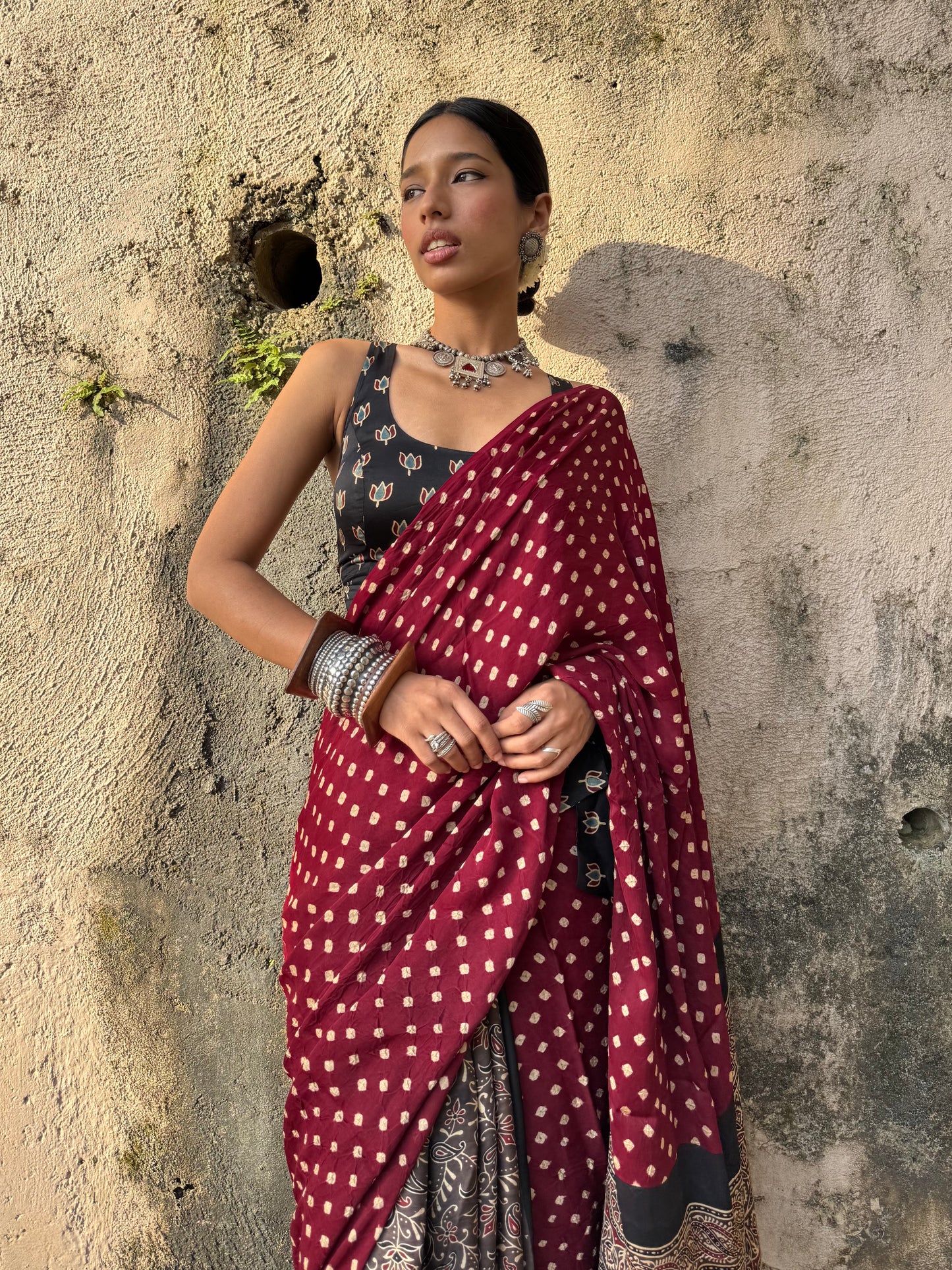 Nargis Bandhani Modal Silk Saree