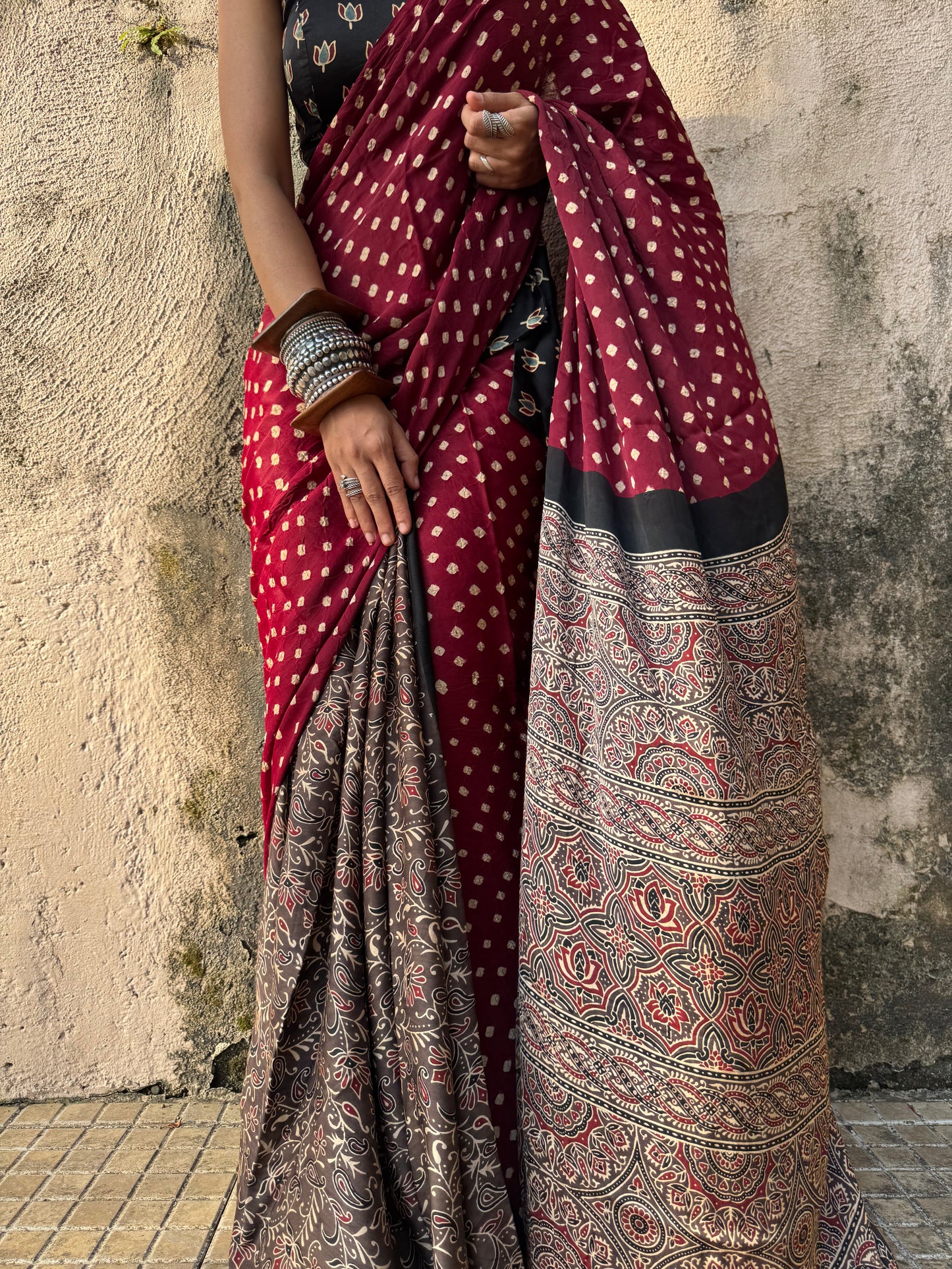 Nargis Bandhani Modal Silk Saree