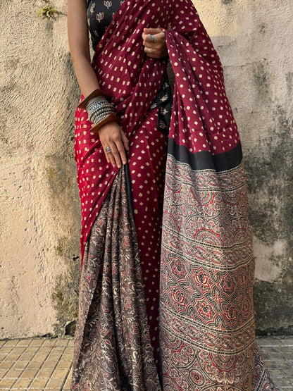 Nargis Bandhani Modal Silk Saree
