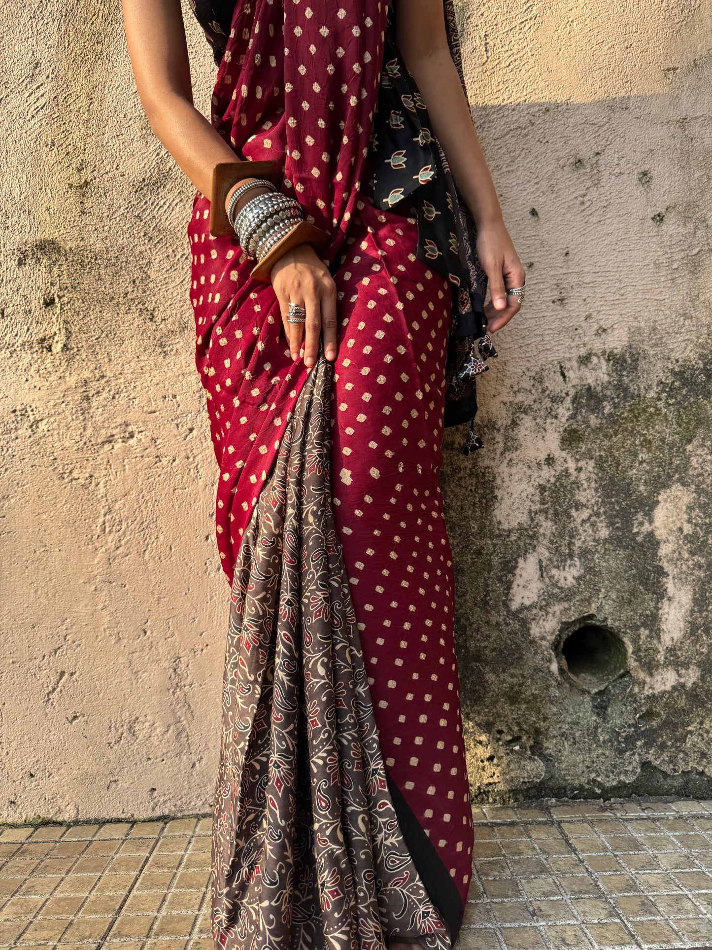 Nargis Bandhani Modal Silk Saree