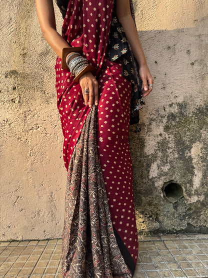 Nargis Bandhani Modal Silk Saree