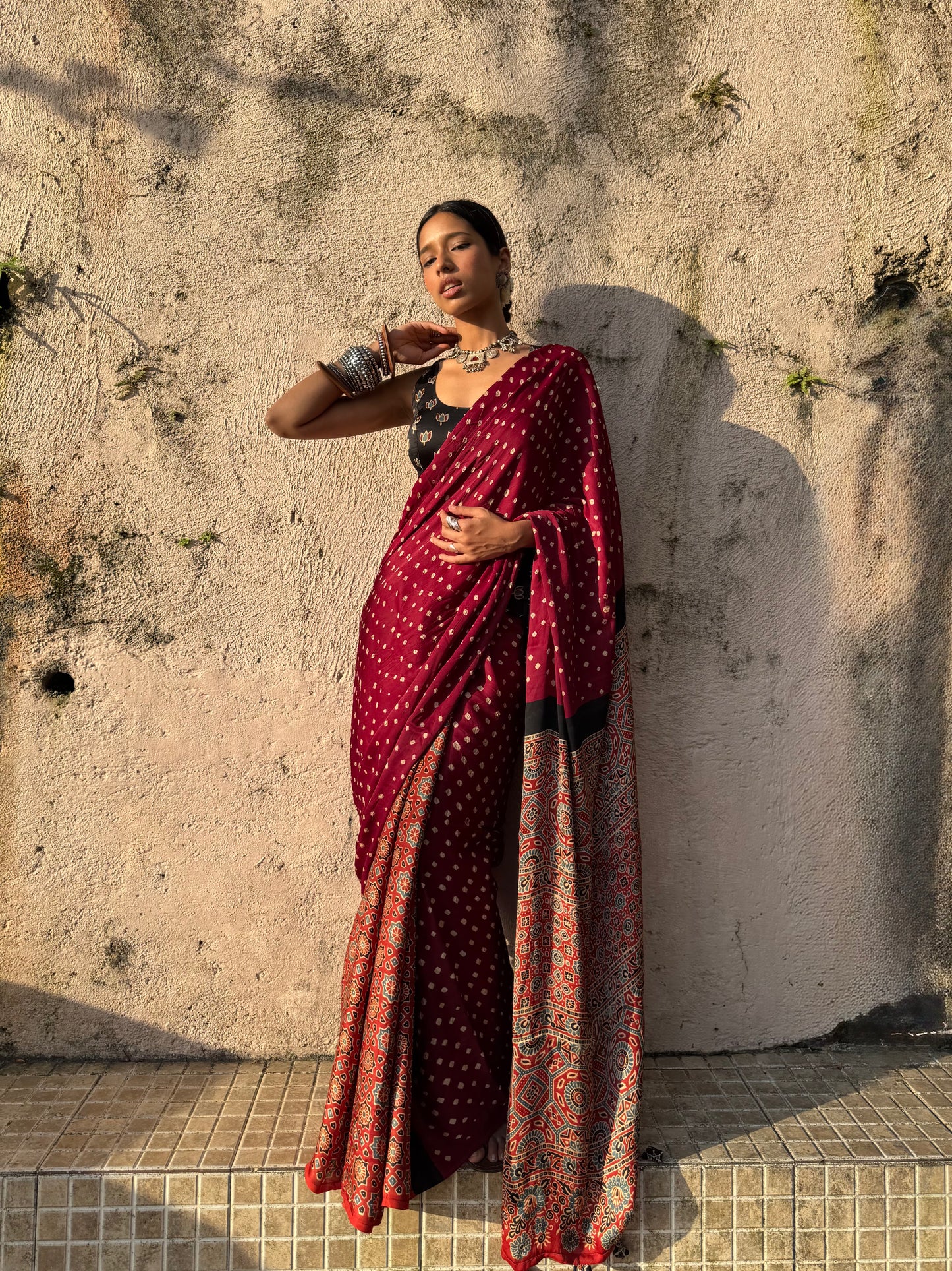 Ruhani Bandhani Modal Silk Saree