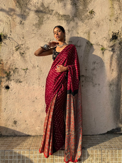 Ruhani Bandhani Modal Silk Saree