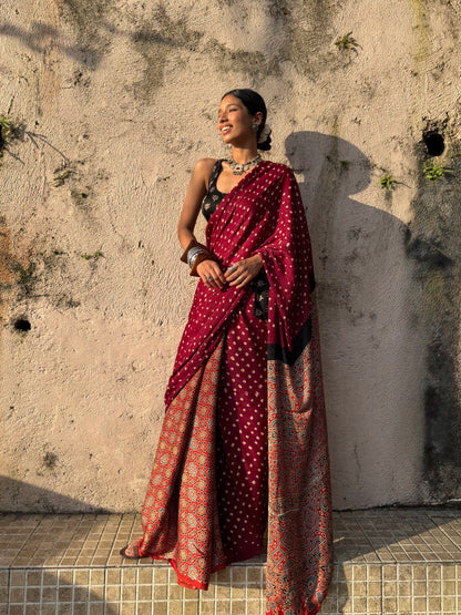 Ruhani Bandhani Modal Silk Saree