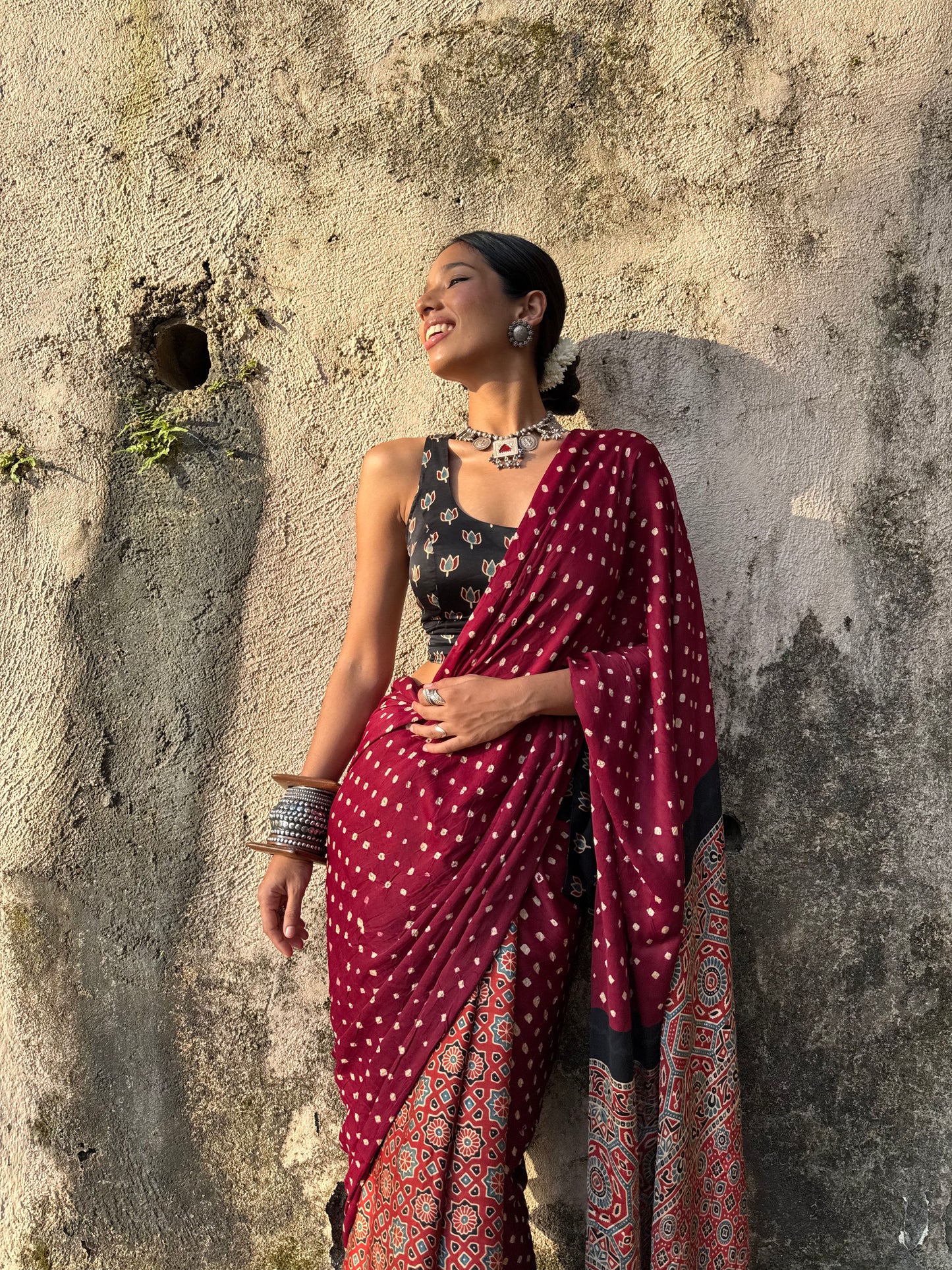 Ruhani Bandhani Modal Silk Saree
