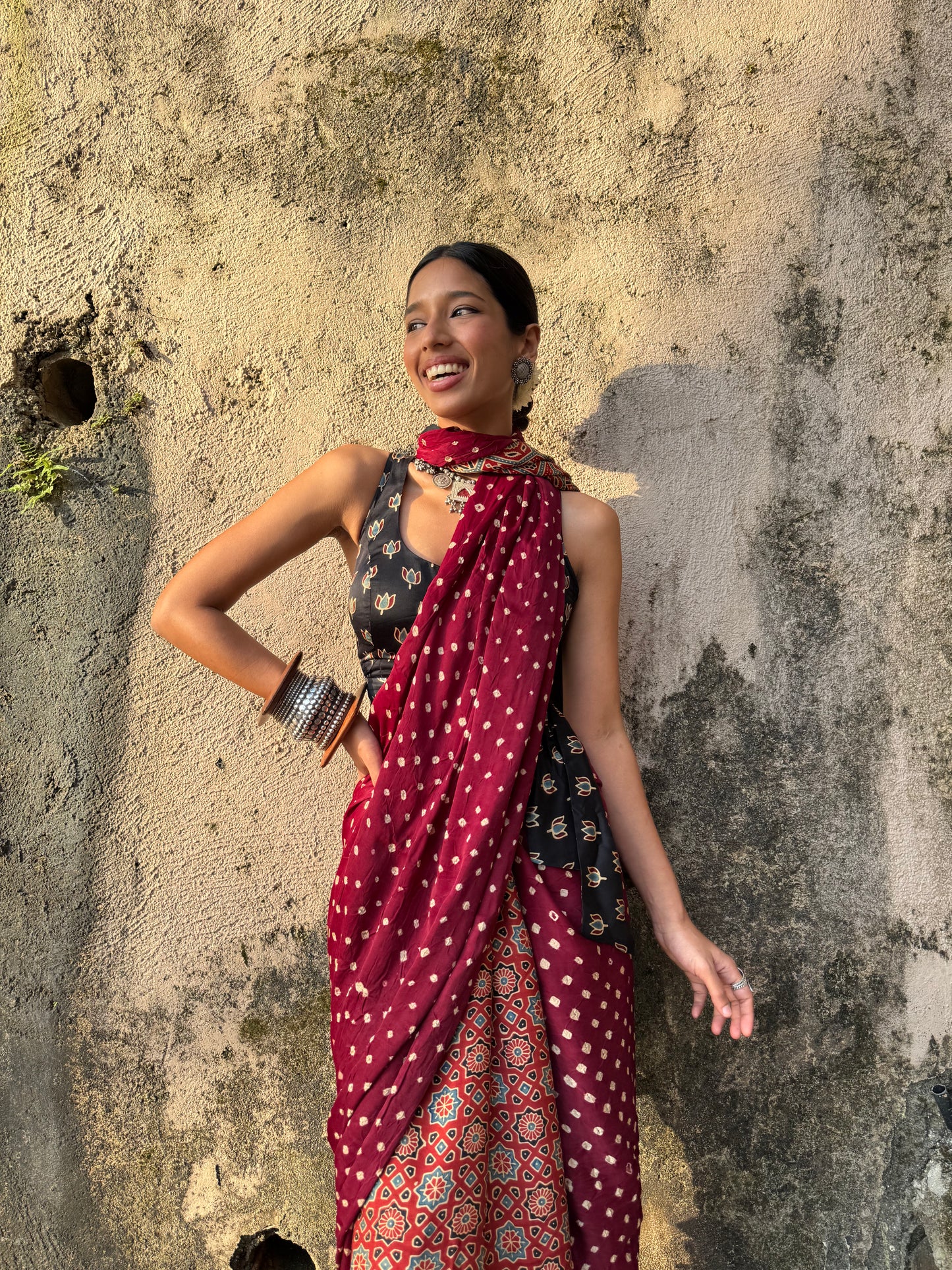 Ruhani Bandhani Modal Silk Saree