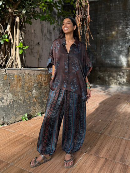 Abyss Modal silk Co-ord set with Ballon pants