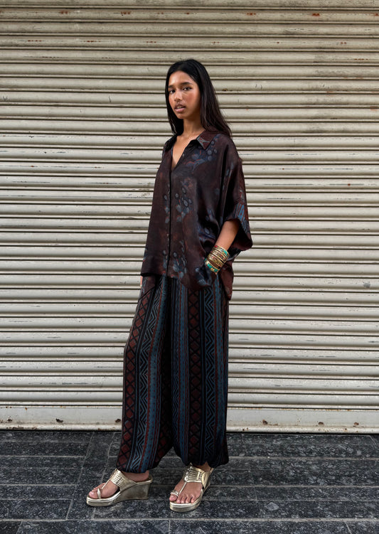 Abyss Modal silk Co-ord set with Ballon pants