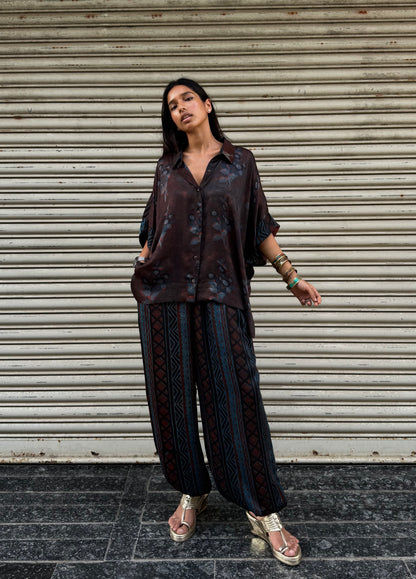 Abyss Modal silk Co-ord set with Ballon pants