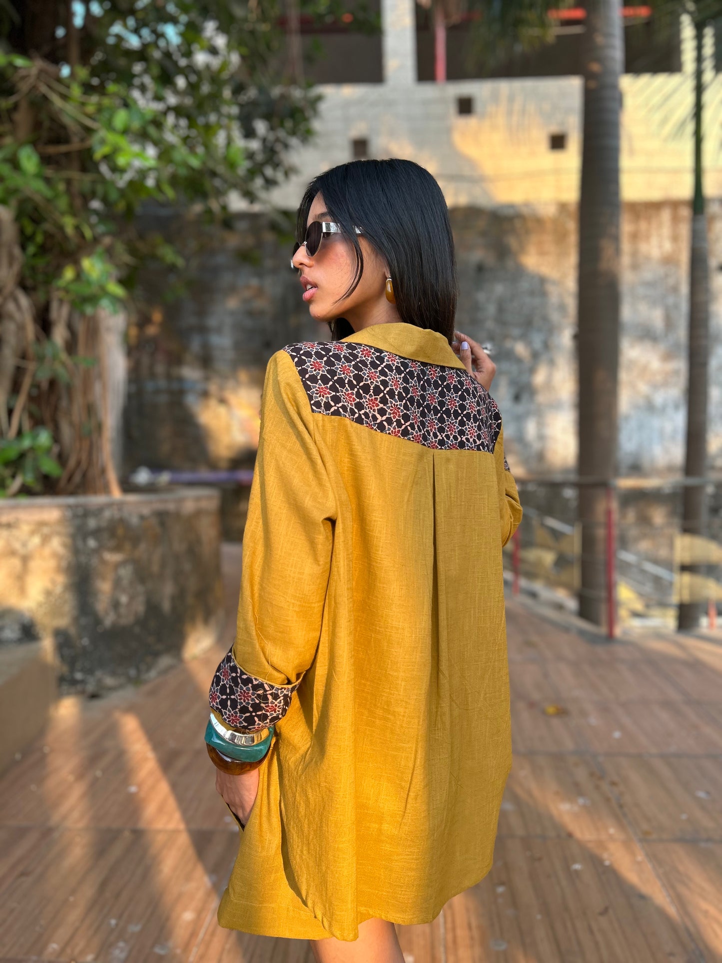 Mustard Shirt Shorts Co-ord set