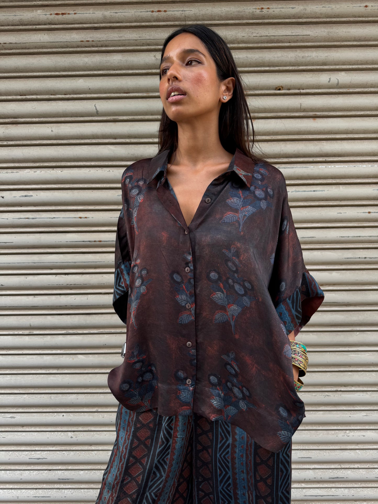 Abyss Modal silk Co-ord set with Ballon pants