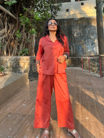 Cinnamon Shirt Pants Co-ord set