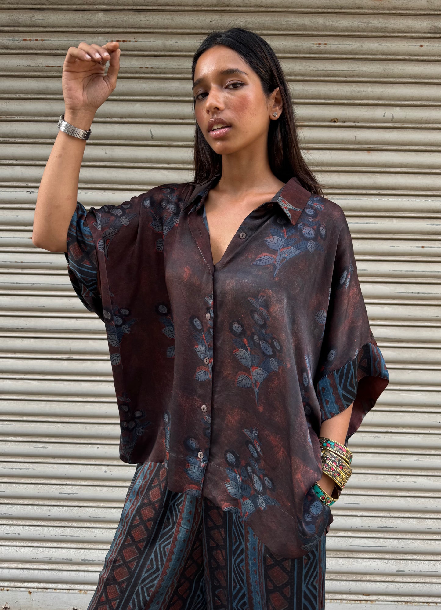 Abyss Modal silk Co-ord set with Ballon pants