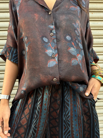 Abyss Modal silk Co-ord set with Ballon pants