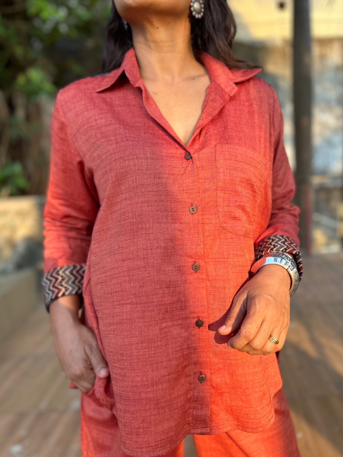 Cinnamon Shirt Pants Co-ord set