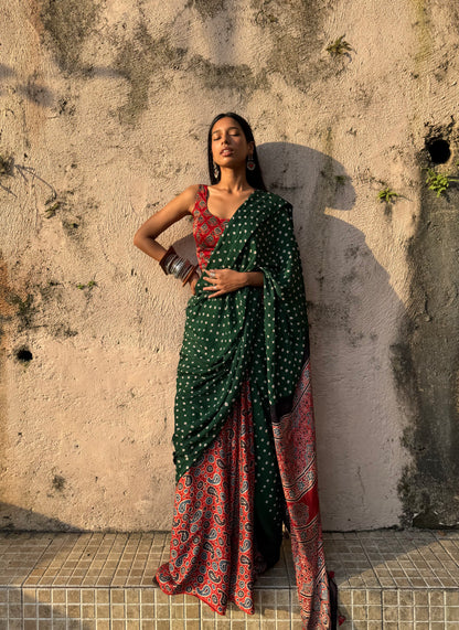 Aarohi Bandhani Modal Silk Saree