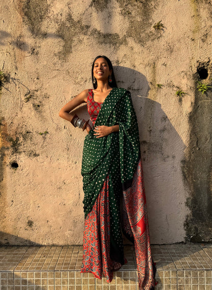 Aarohi Bandhani Modal Silk Saree