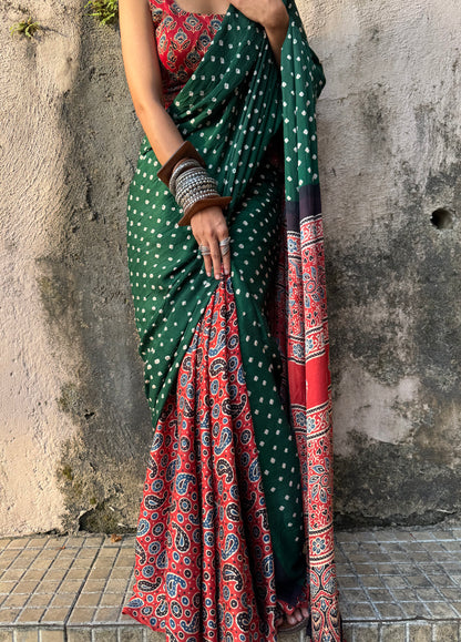 Aarohi Bandhani Modal Silk Saree