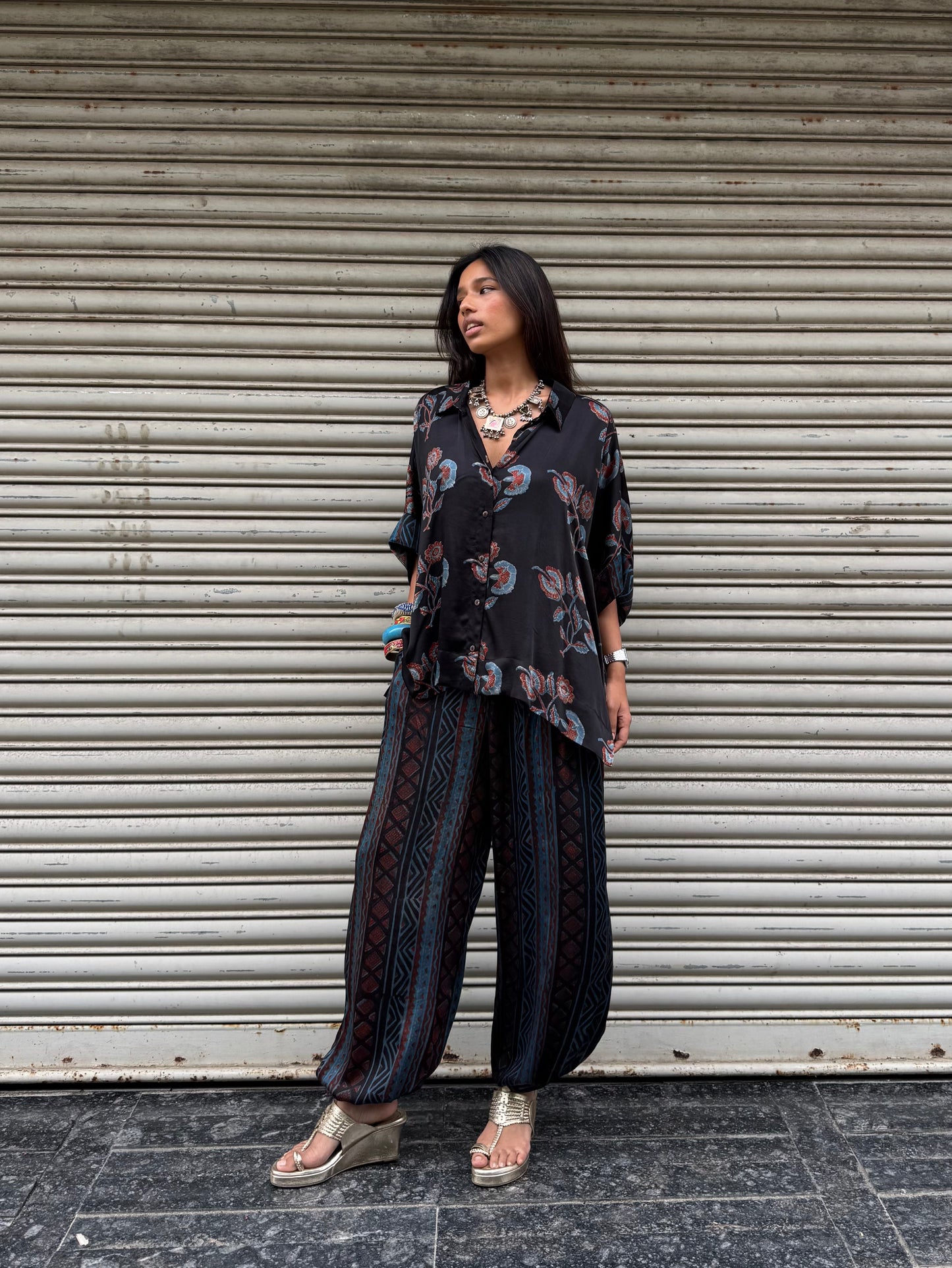 Bluebell Modal silk Co-ord set with Ballon pants