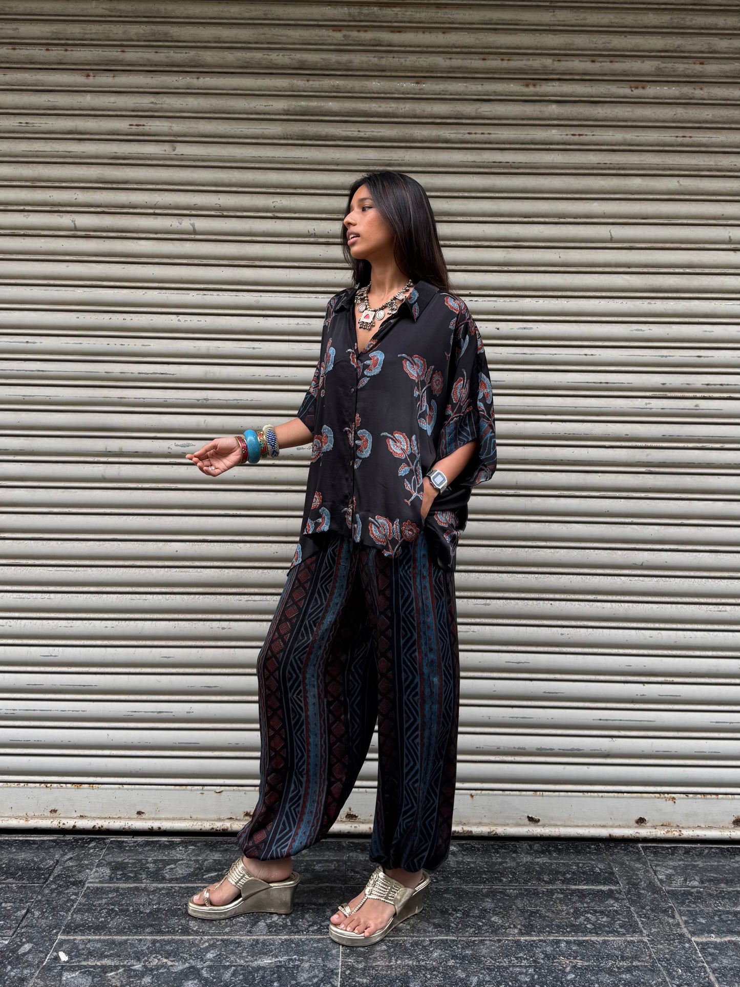 Bluebell Modal silk Co-ord set with Ballon pants