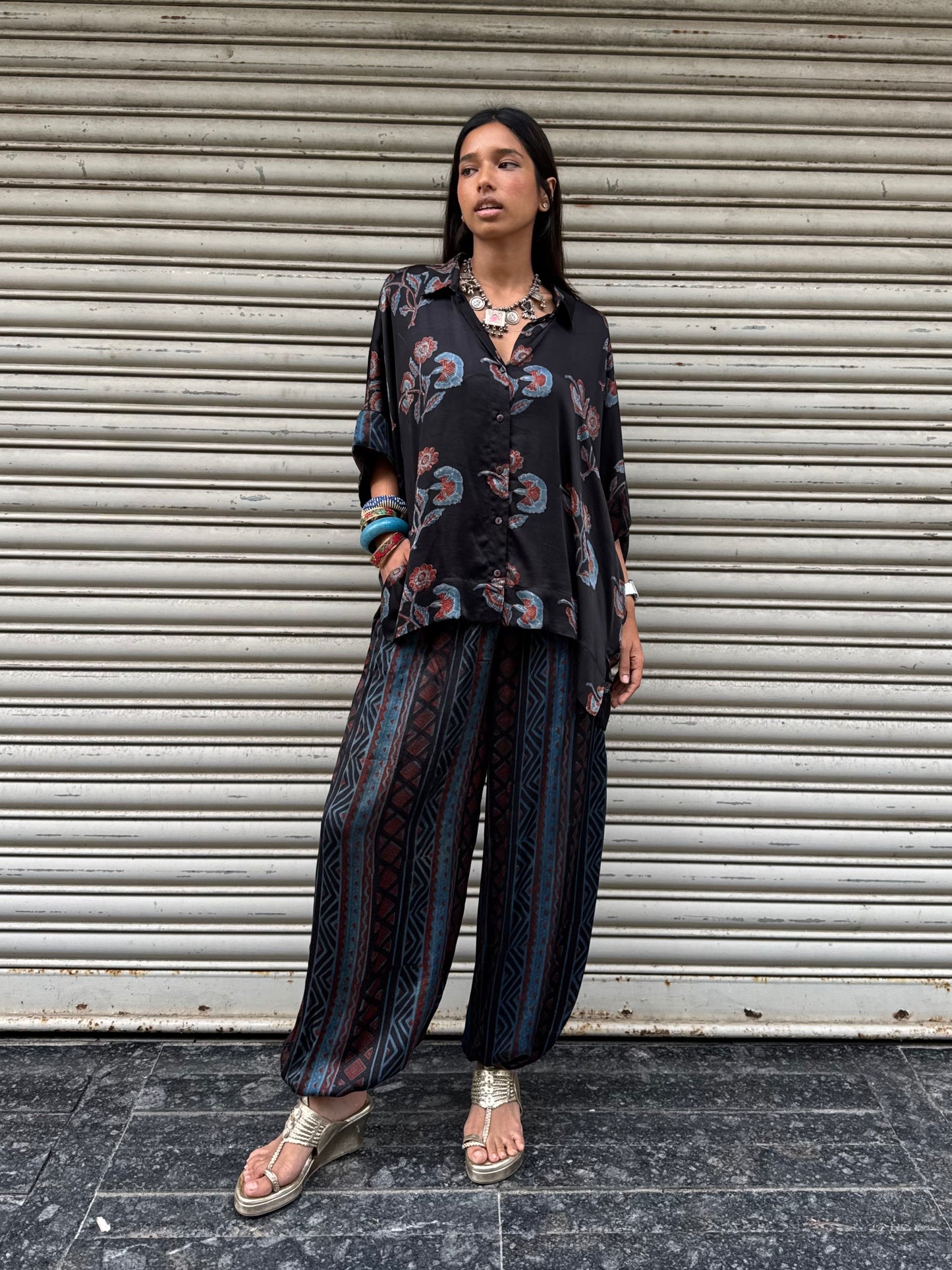 Bluebell Modal silk Co-ord set with Ballon pants