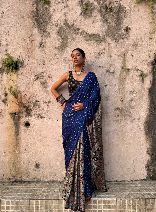 Megh Bandhani Modal Silk Saree