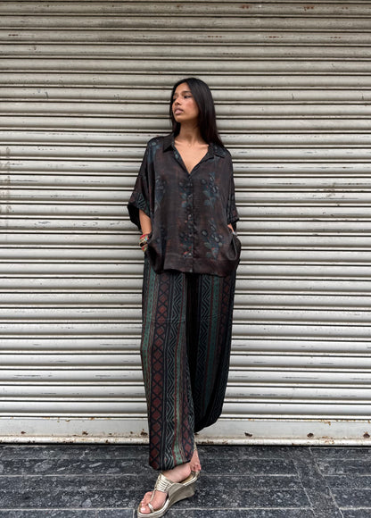 Sage Modal silk Co-ord set with Ballon pants