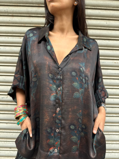 Sage Modal silk Co-ord set with Ballon pants